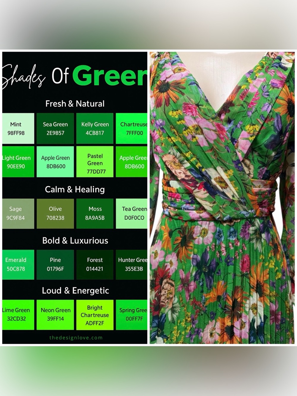 Betsy & Adam Sz 4  Floral Long Sleeve Cold Shoulder Pleated Gown Formal Green - Picture 15 of 15
